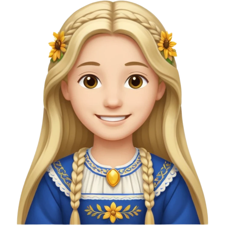 jeune cheveux long avec le sourire style européen emoji