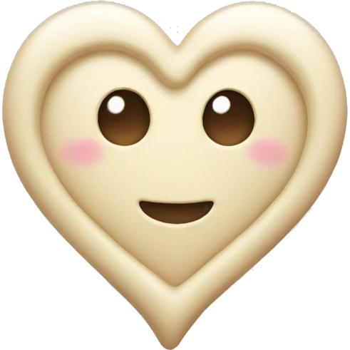Cream heart emoji