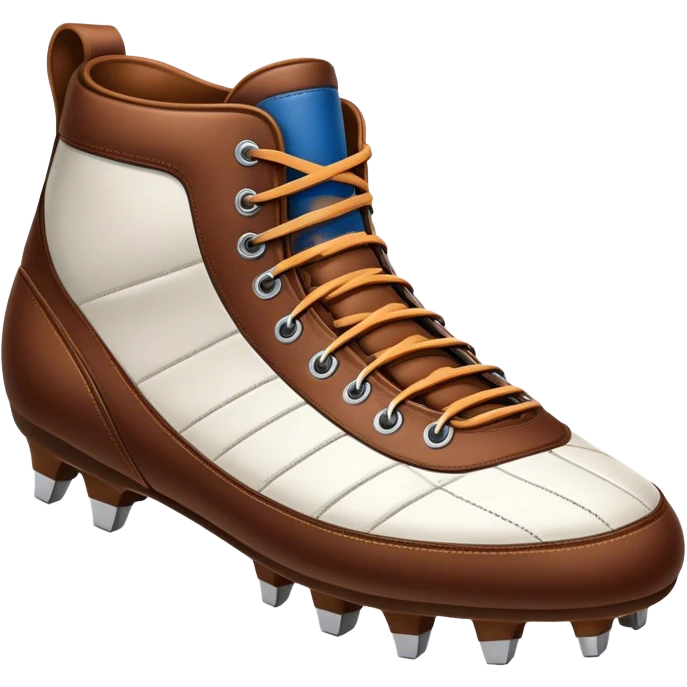Cinematic Realistic image of a pair of rugby boots, showcasing sturdy leather construction, detailed cleat patterns and textured surfaces, illuminated by vibrant outdoor lighting that captures their athletic purpose emoji