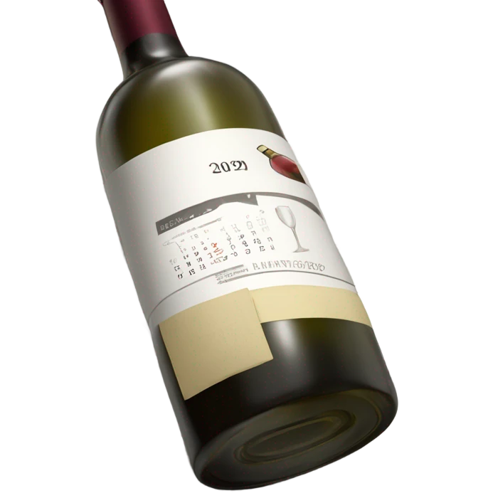 Bottle of wine on a calendar emoji