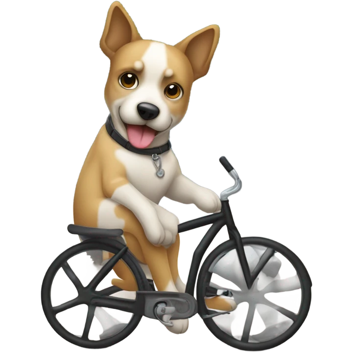 Un perro montado en una bicicleta  emoji