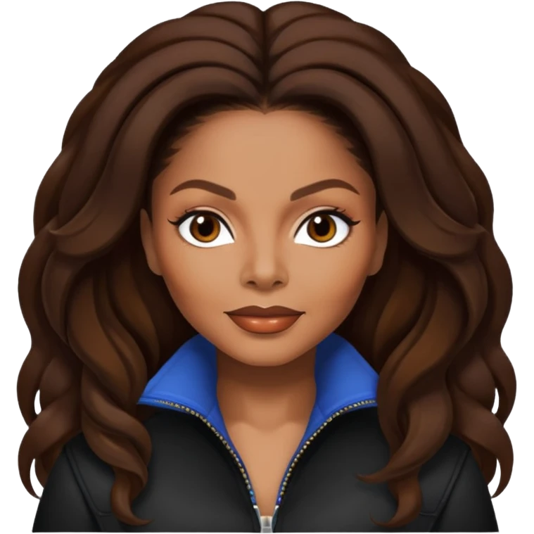 Janet Jackson with dark brown hair emoji
