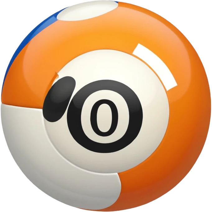 Make a pool ball with the number 0 emoji