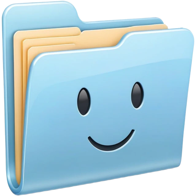 Mac folder icon in light pastel blue color emoji
