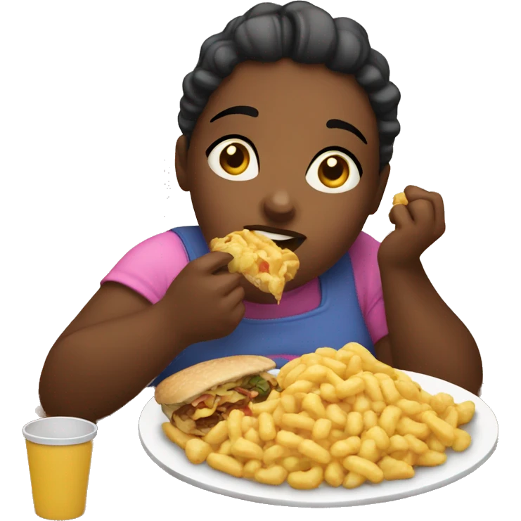 big girl eating food  emoji
