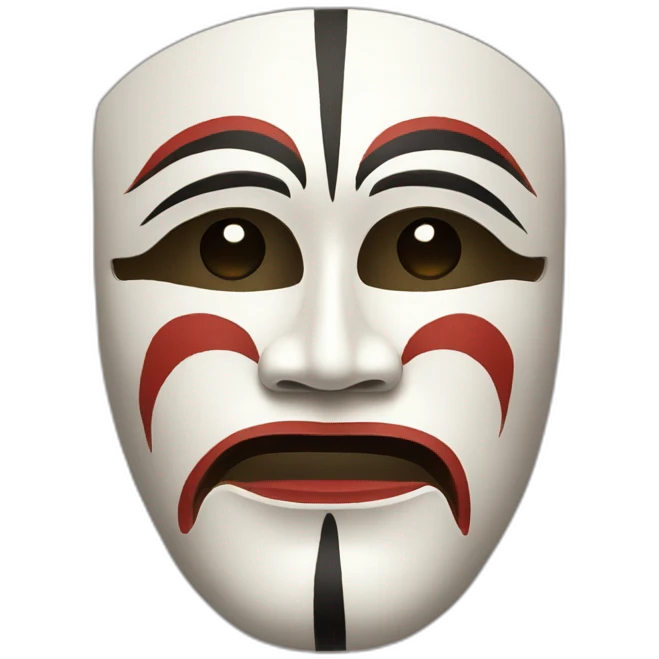 noh mask in african style emoji