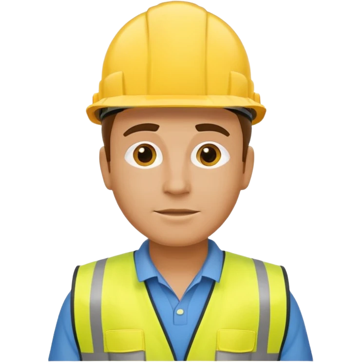 Construction worker in yellow hard hat and vest emoji