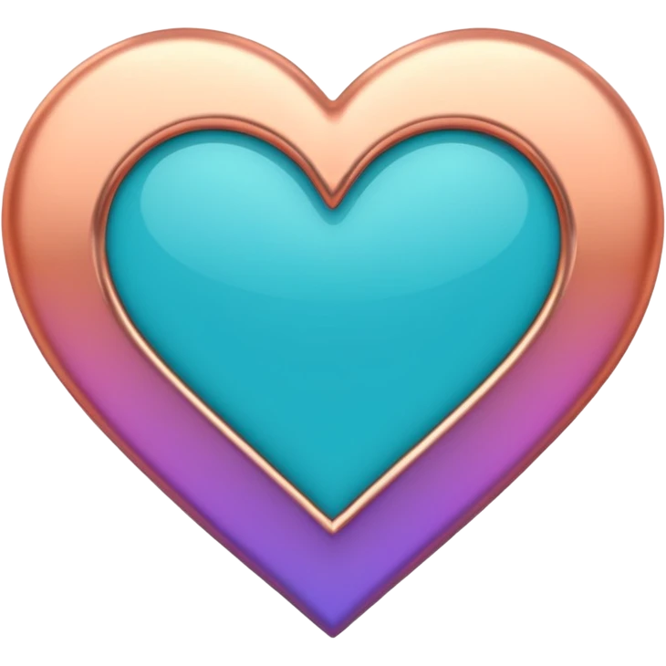 I need a teal, orange , purple, and rose gold Heart emoji emoji