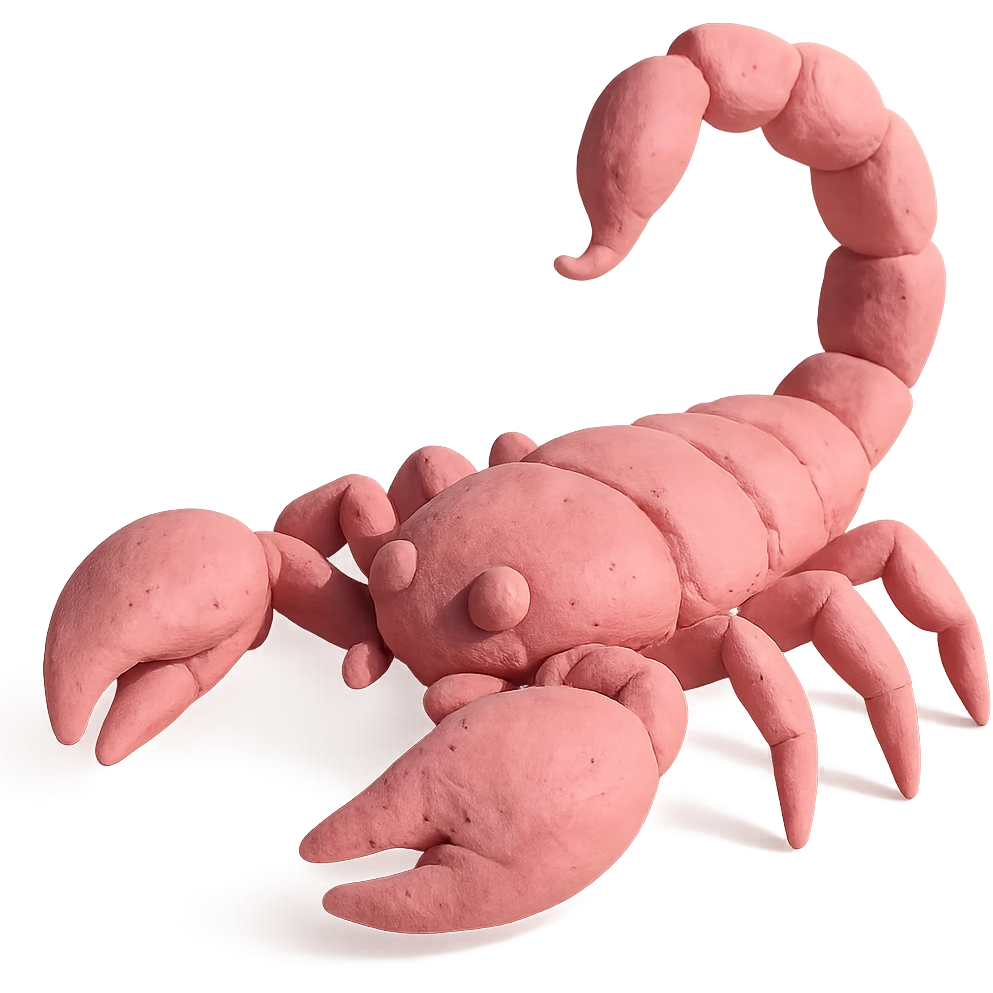 pink scorpion in claymation style emoji