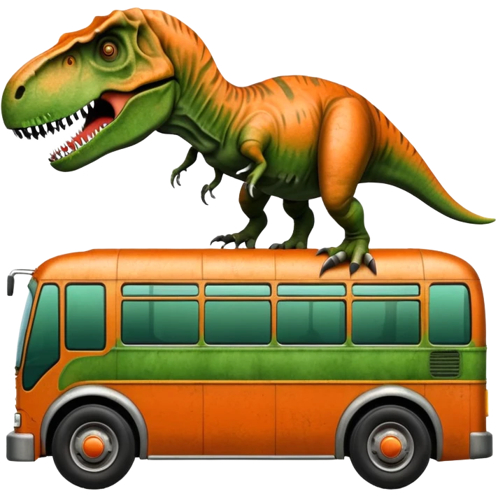 Double decker bus t-Rex emoji