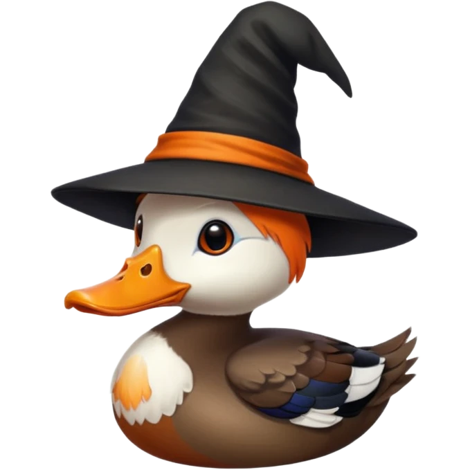A duck wearing a witches hat  emoji