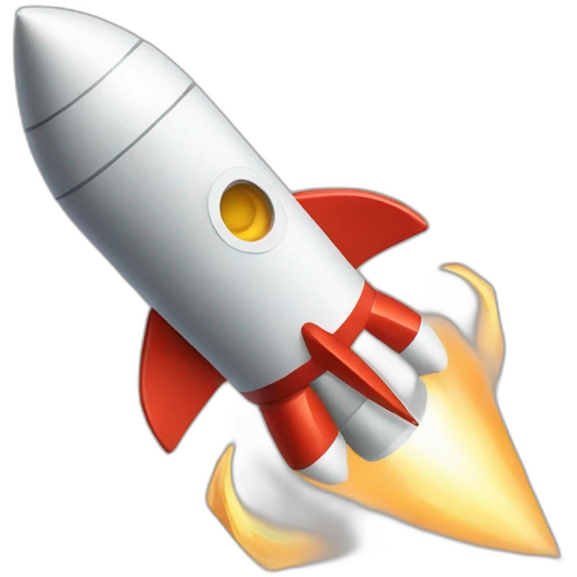 rocket going around moon like slingshot manuever emoji