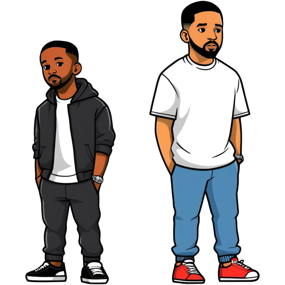 Kendrick Lamar and Drake emoji