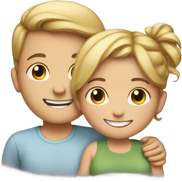 smiling boy and pregnant girl duo emoji