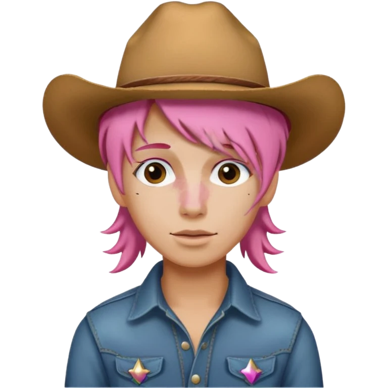 pink hair cowboy emoji