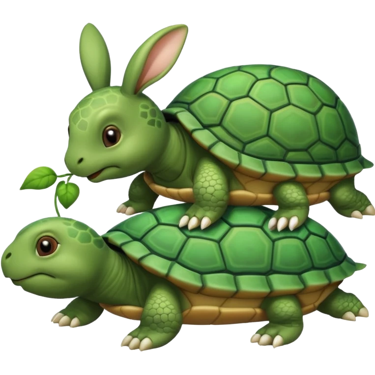 Tortu qui dort et le lapin qui mange la queue a la tortu emoji
