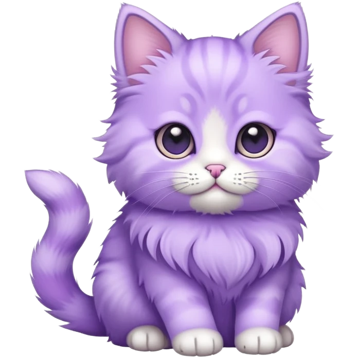 light purple lavender cat kitten emoji