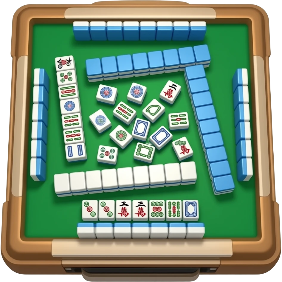 Mahjong table, a close-up view of the mahjong table surface emoji
