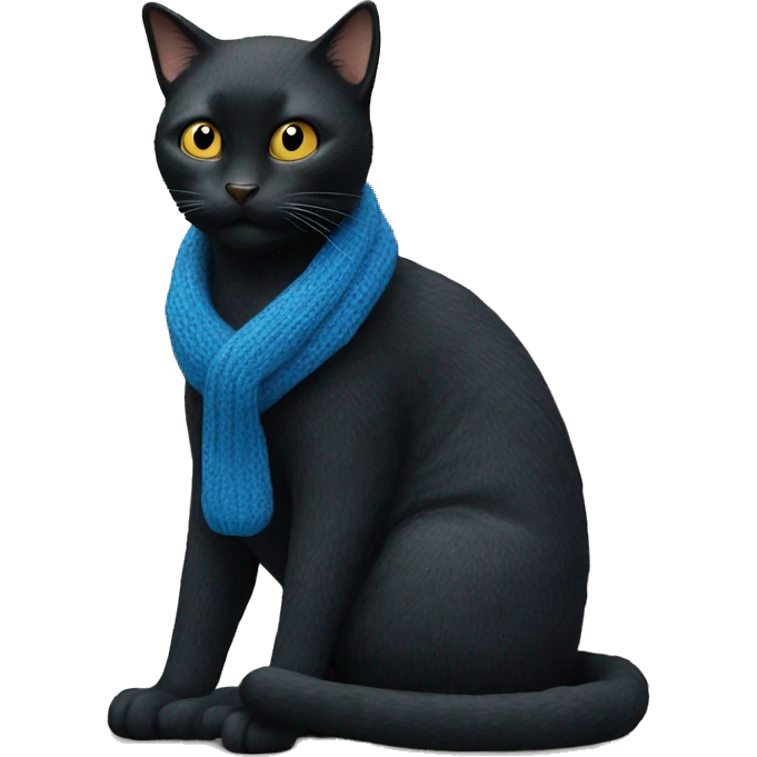 blue knit black cat emoji
