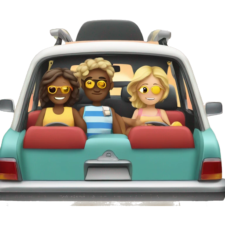 summer vacation tavelling in a car emoji