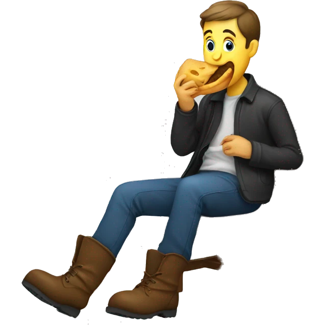Man eating Boot emoji