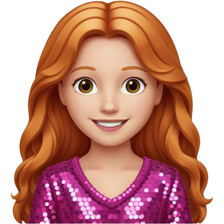 Carrie White from Carrie with long reddish blonde hair, pink sequin outfit  emoji