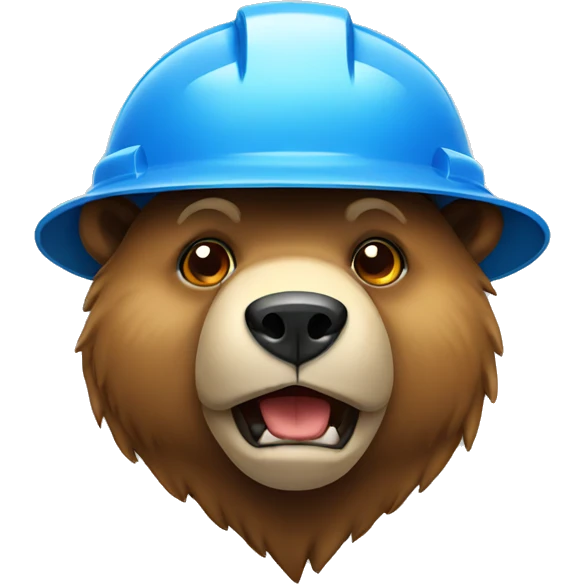 A bear head with a hardhat emoji