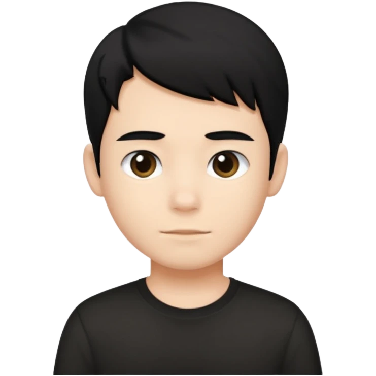 A roblox Avatar whit sleek hair and black shirt      boy emoji
