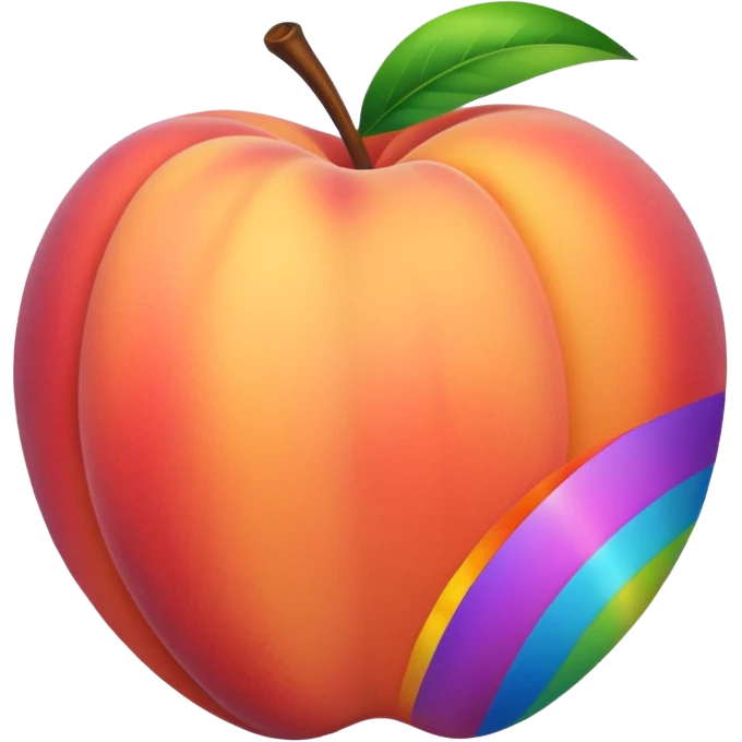 Rainbow peach emoji