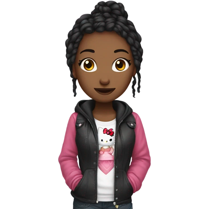 A alternative girl with hello kitty  emoji