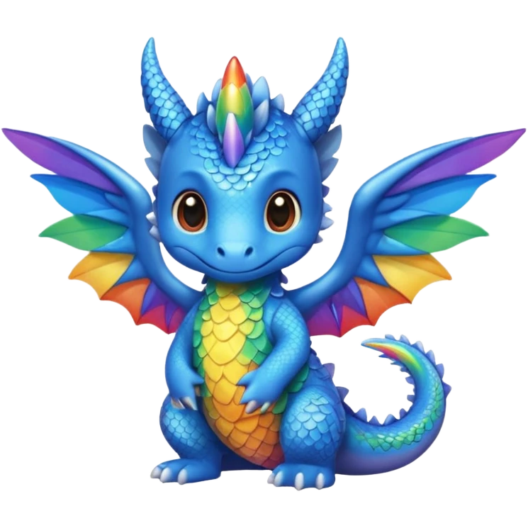 Blue Cutie Little Dragon Rainbow Wings emoji