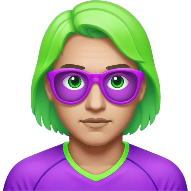 generate for me a sports icon in neon purple and green emoji