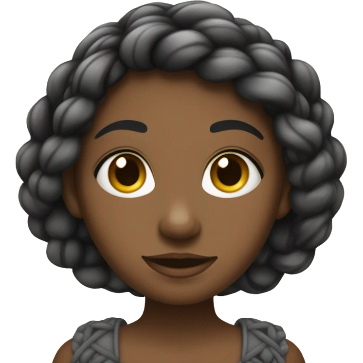 Une fille noirte qui a de longue tresse emoji