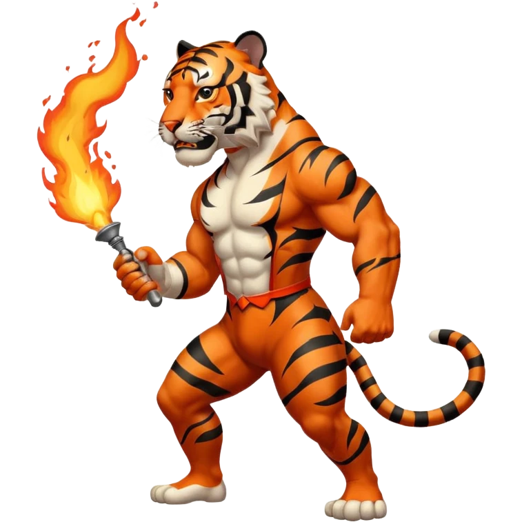 tiger  vintage-circus-performer-spitting-fire emoji