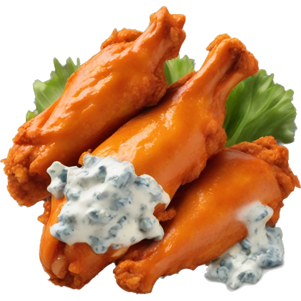 Buffalo chicken wings with blue cheese emoji