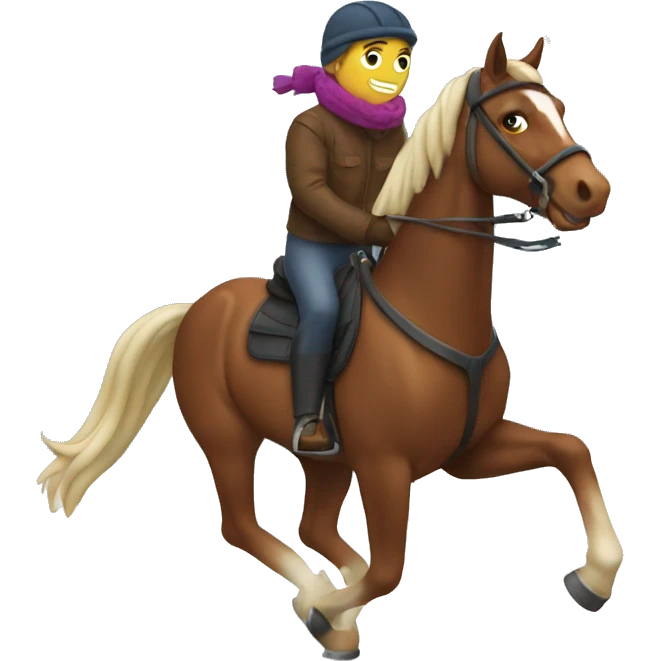 Riding a horse in the winter emoji