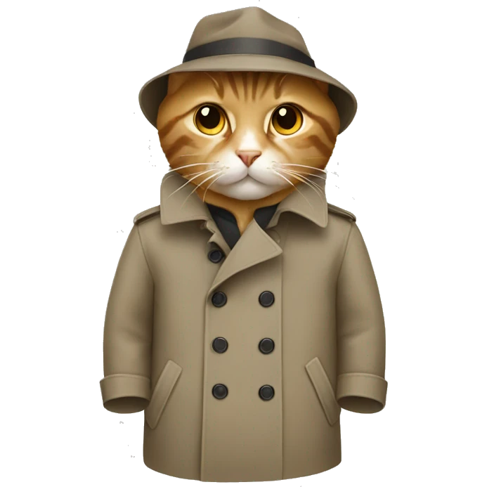 Cat  in trench coat emoji