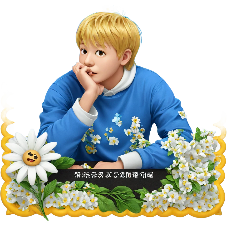 flower adorned boy portrait emoji