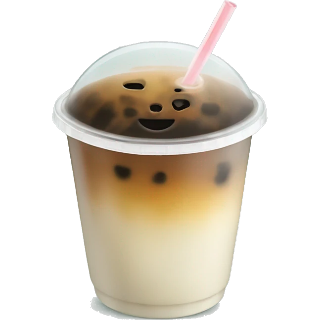 coconut boba tea in a plastic cup emoji