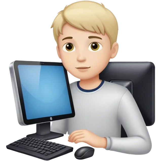 Boy with pc emoji