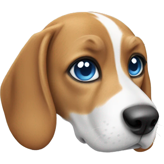 Beagle with a cat grey with blue eyes emoji