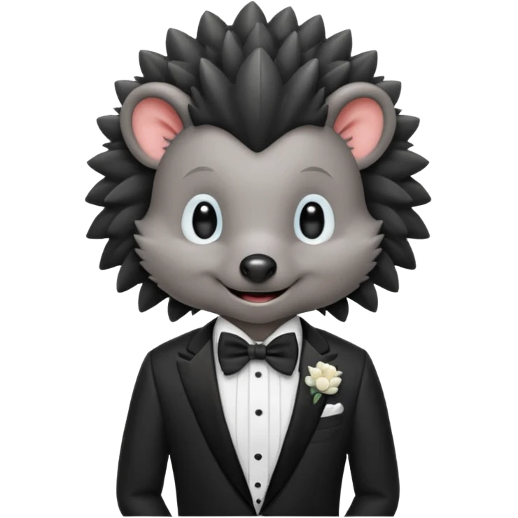 black hedgehog groom emoji