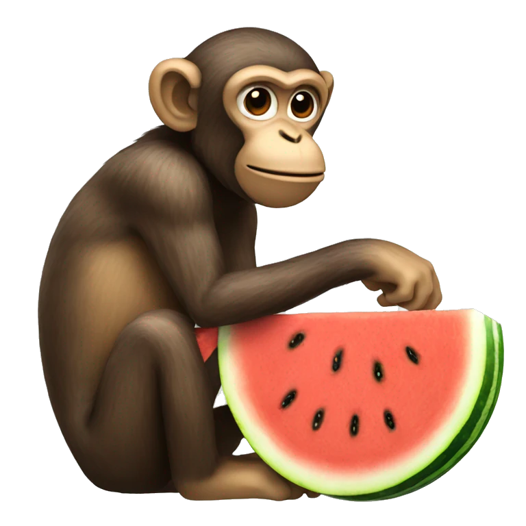 A monkey eating watermelon emoji