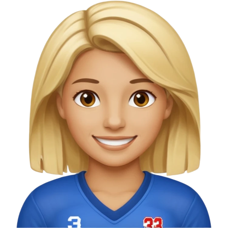 blonde female football player wearing number 33 emoji