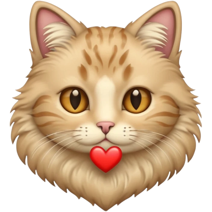 beige heart with cat emoji