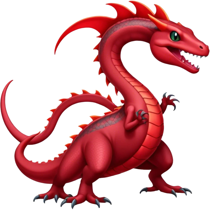 Badass black and red salamence-salazzle-hybrid, full body emoji