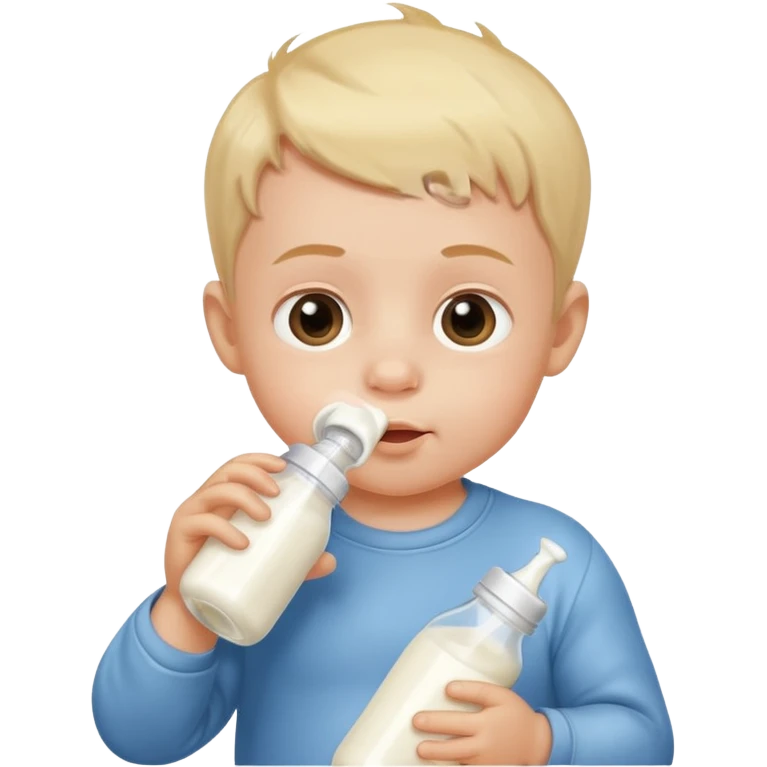 Baby boy and bottle milk emoji