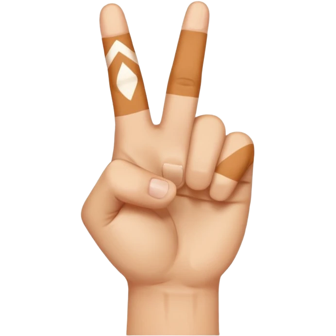 Una mano haciendo la w con los dos dedos de inmedio cruzados  emoji