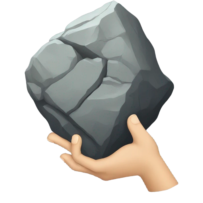 Rock on hand but upside down emoji