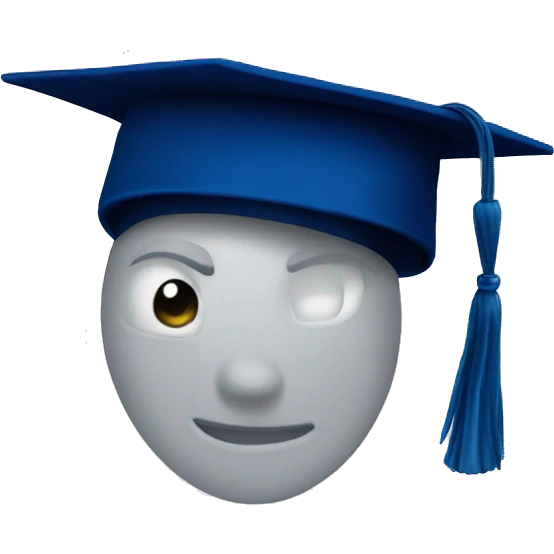 Dark blue graduate cap shows like emoji